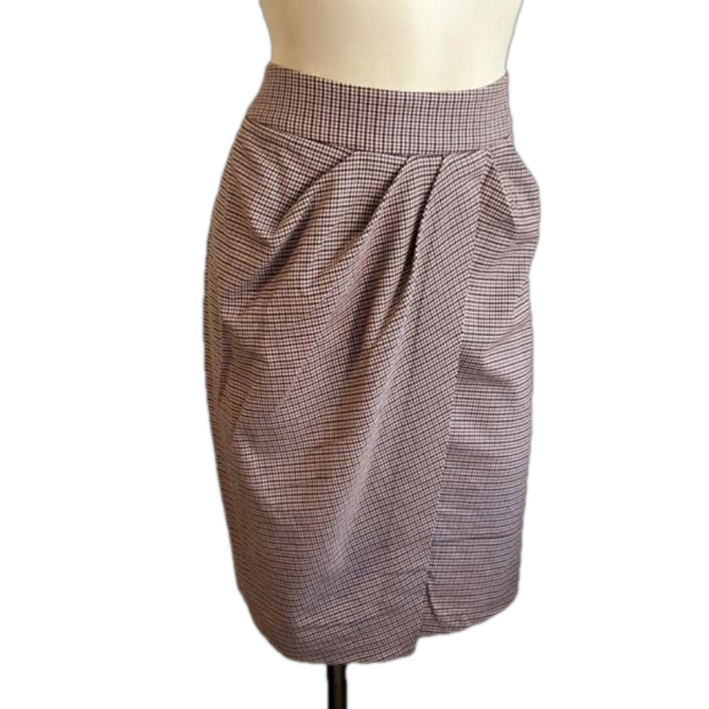 J. MCLAUGHLIN SZ 10 Maddie faux wrap houndstooth SKIRT NWT